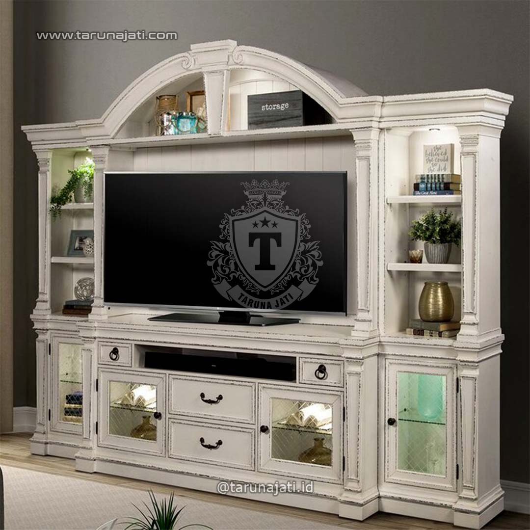 Buffet TV Jati Minimalis Putih Modern Buffet TV Jati Minimalis Putih Modern