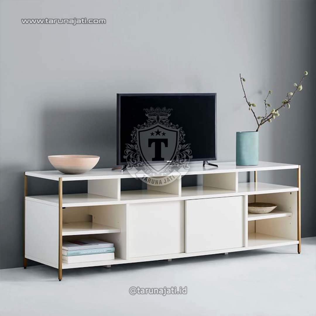 Rak Meja TV Industrial Warna Putih Rak Meja TV Industrial Warna Putih