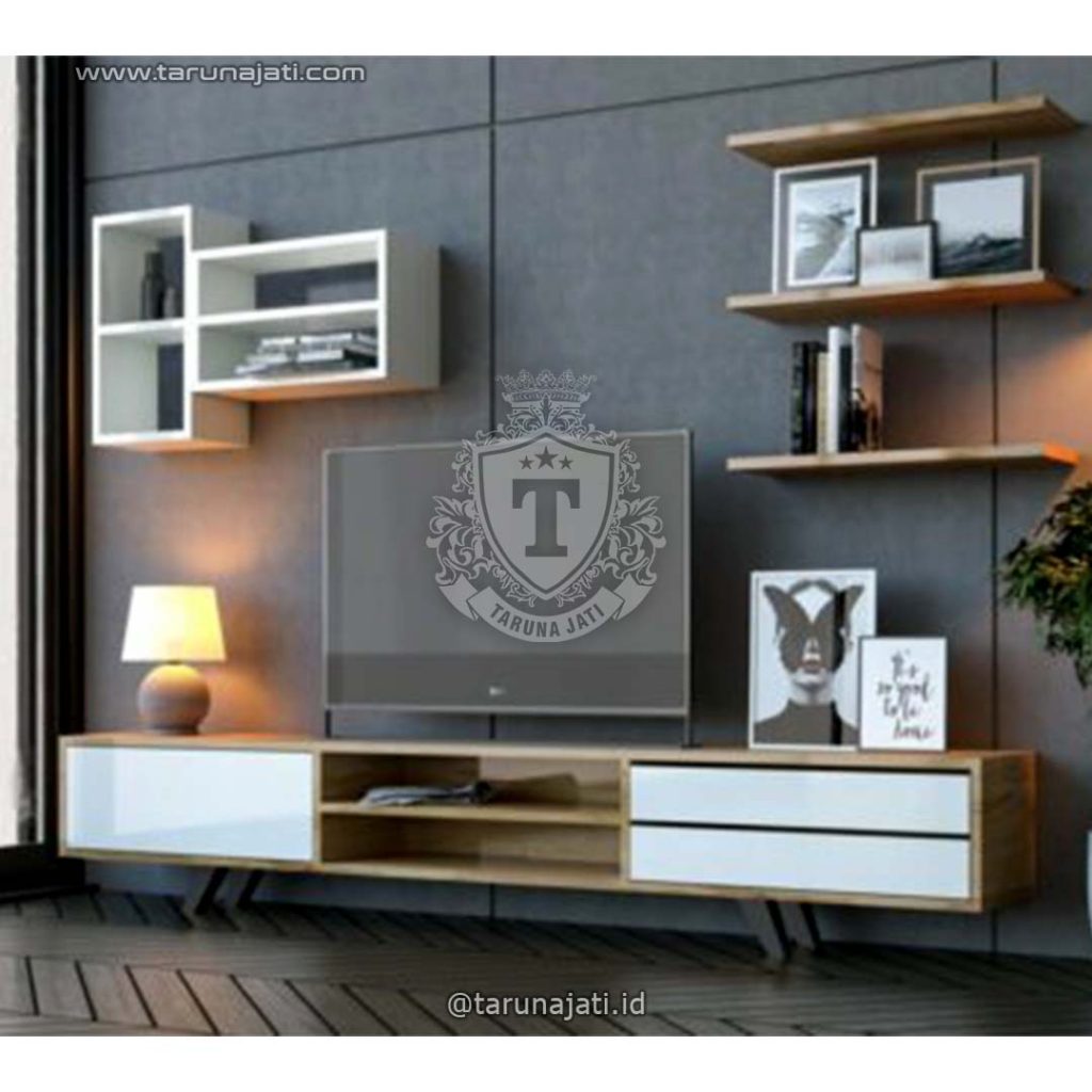 Design Rak Tv Rak TV Panjang Minimalis Kayu Jati 2025