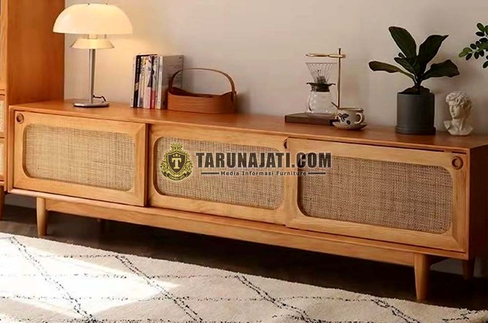 Bufet Tv Minimalis Jati Rotan Pintu Geser 3 Bufet Tv Minimalis Jati Rotan Pintu Geser 3