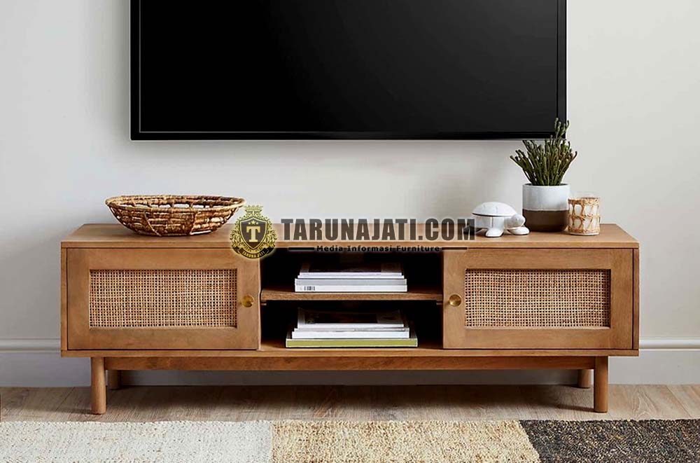 Bufet Tv Minimalis Rotan Jati Modern 3