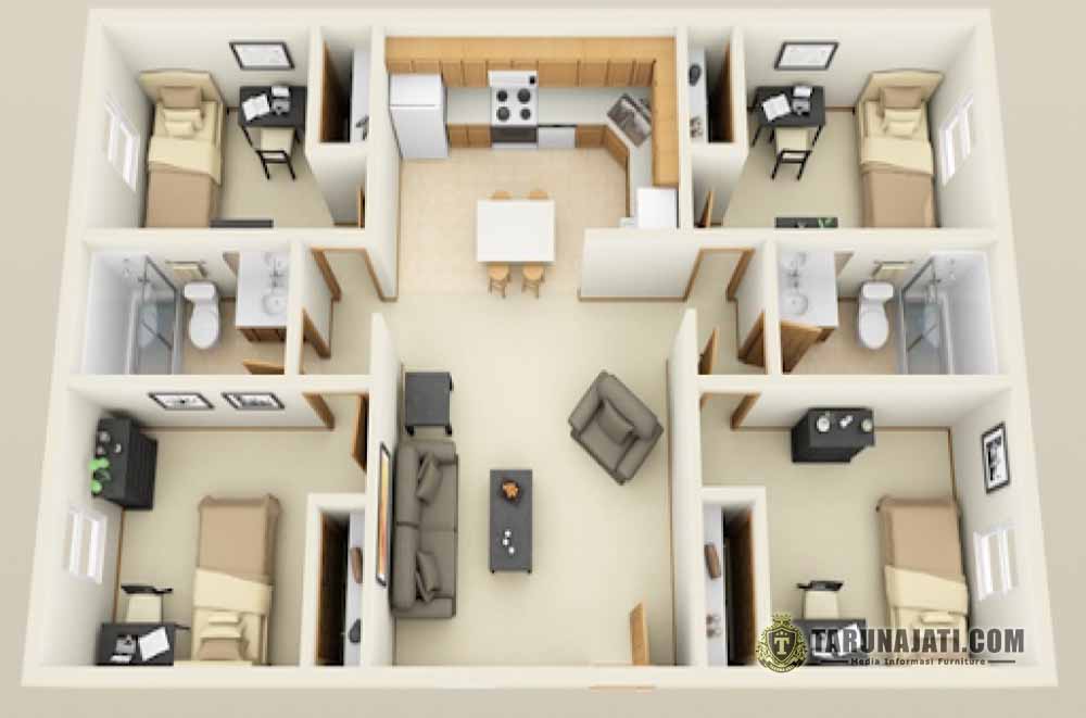 Rumah 10 x 10 Meter dengan Rumah dengan 4 Kamar Tidur Rumah 10 x 10 Meter dengan Rumah dengan 4 Kamar Tidur