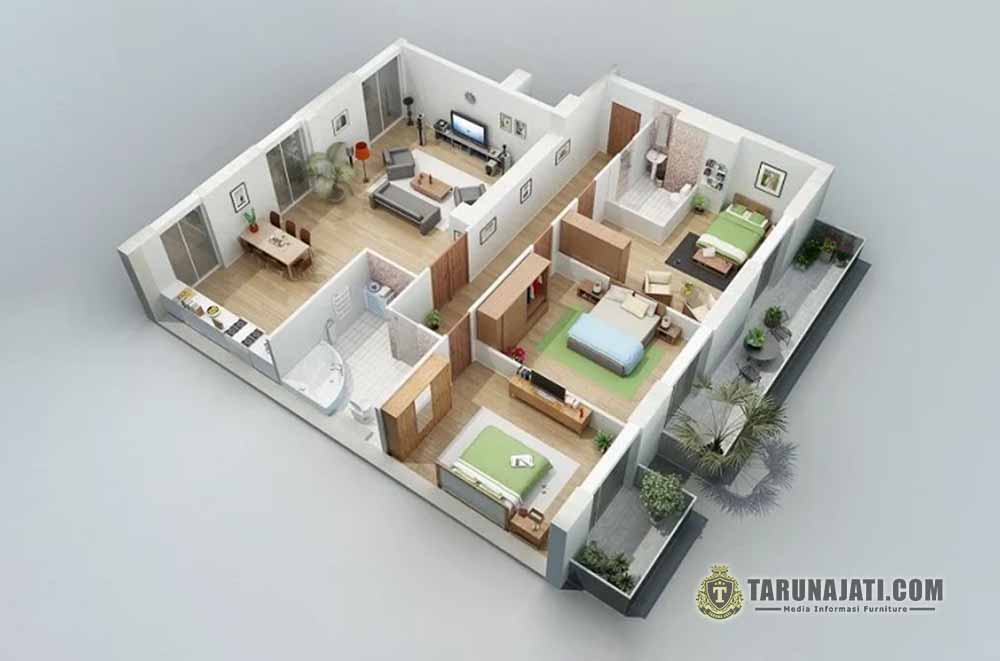 Rumah dengan penggunaan sekat yang unik untuk ruang tamu Rumah dengan penggunaan sekat yang unik untuk ruang tamu